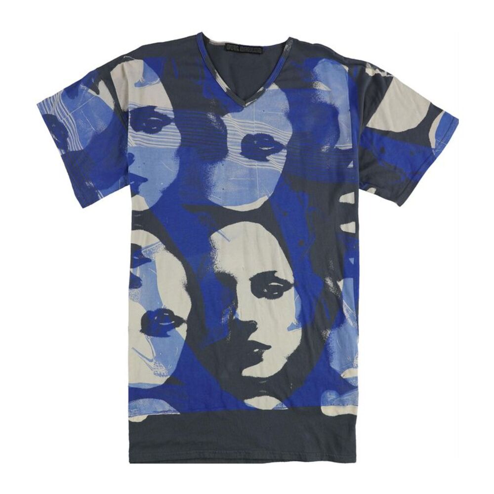 Evil Genius Mens Painted Faces Graphic T-Shirt, Blue, M, DM